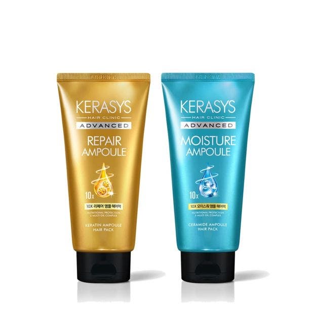 Kerasys Advanced Ampoule - Máscara 10x Moisture 300ml + 10x Repair 300ml (Tratamento personalizável)