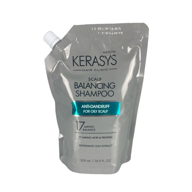 Kerasys Scalp Balancing Shampoo Refil 500ml Couro Cabeludo Oleoso e Pontas Sensibilizadas